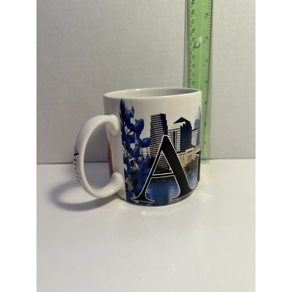 Americaware Austin Texas 2007 3D Relief Coffee Mug XL Skyline Capitol Bluebonnet